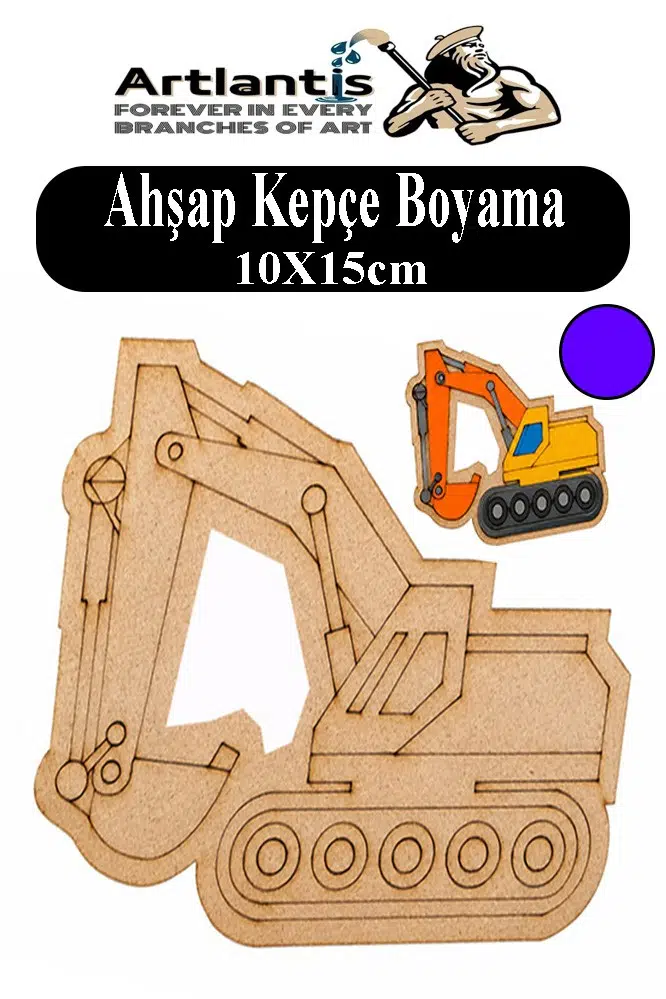 Ahşap Boyama Araçlar 1 Adet 10x15cm Taşıtlar Boyama Figürü Etkinlik Çoçuk Gelişim Motor Beceri Kreş Anasınıfı - Mor