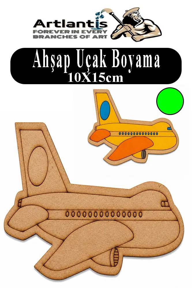 Ahşap Boyama Araçlar 1 Adet 10x15cm Taşıtlar Boyama Figürü Etkinlik Çoçuk Gelişim Motor Beceri Kreş Anasınıfı - Yeşil