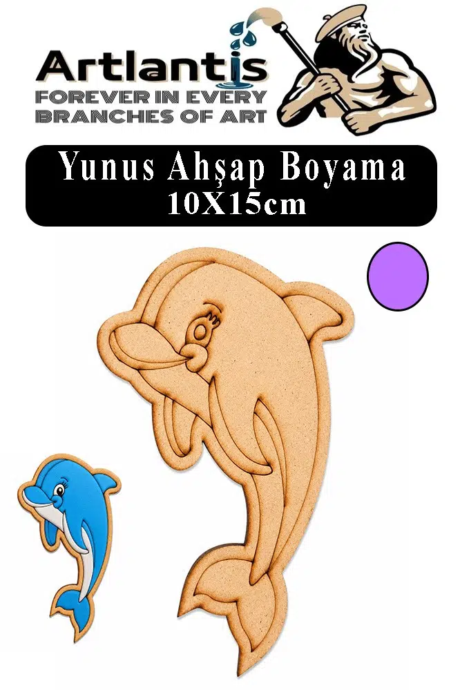 Ahşap Boyama Deniz Canlıları 1 Adet 10x15cm Boyama Figürü Etkinlik Çoçuk Gelişim Motor Beceri Kreş Anasınıfı - Lila