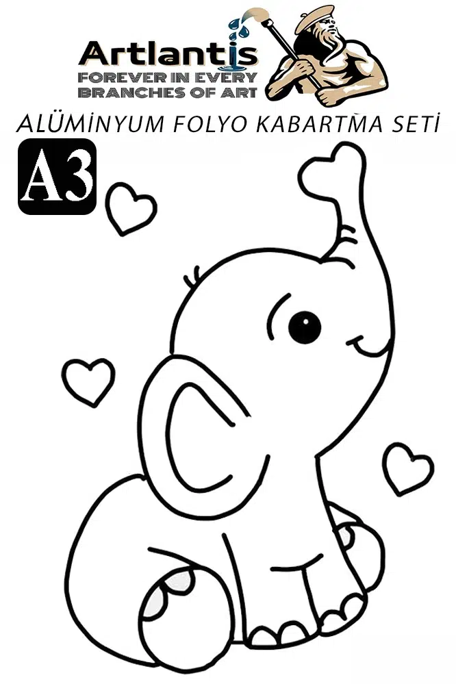 Alüminyum Folyo Kabartma Seti A3 30x40 cm 1 Paket Aliminyum Folyo Seti Kabartma Seti Sanatsal Hobi El Becerisi Geliştir - Sarı