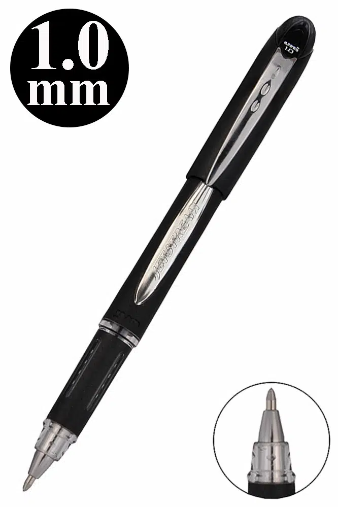 İmza Kalemi 1 Adet Uniball Jetstream 1.0 mm Roller Pilot Kalem SX-210 Hızlı Yazı Kalemi Roller Uçlu Likit Mürekkepli - Siyah