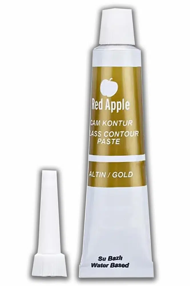 Kontür Boyası 20 ml 1 Adet Red Apple Cam Vitray Boyası Kontur Boyası Ana Hatları Çizme Sanatsal Hobi - Altın Sarı