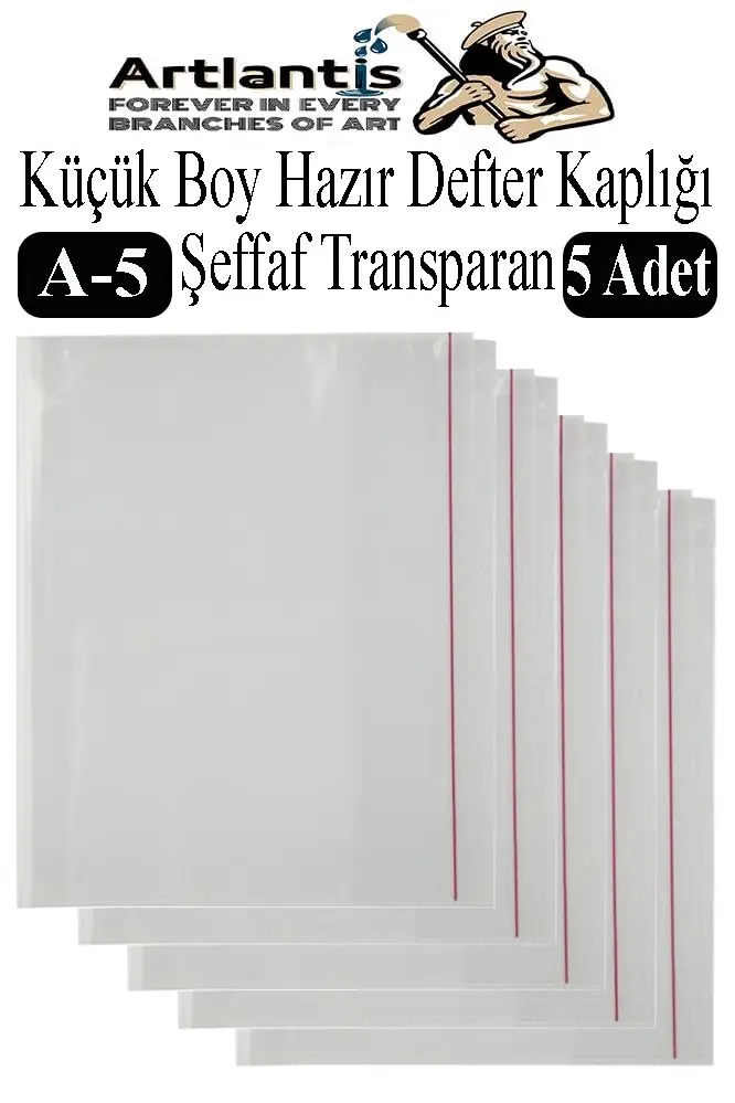 Küçük Boy Hazır Defter Kaplığı Şeffaf A5 5 Adet 1 Paket Cırtlı Ayarlanabilir Kendinde Yapışkanlı Kaplık Okul Sınıf