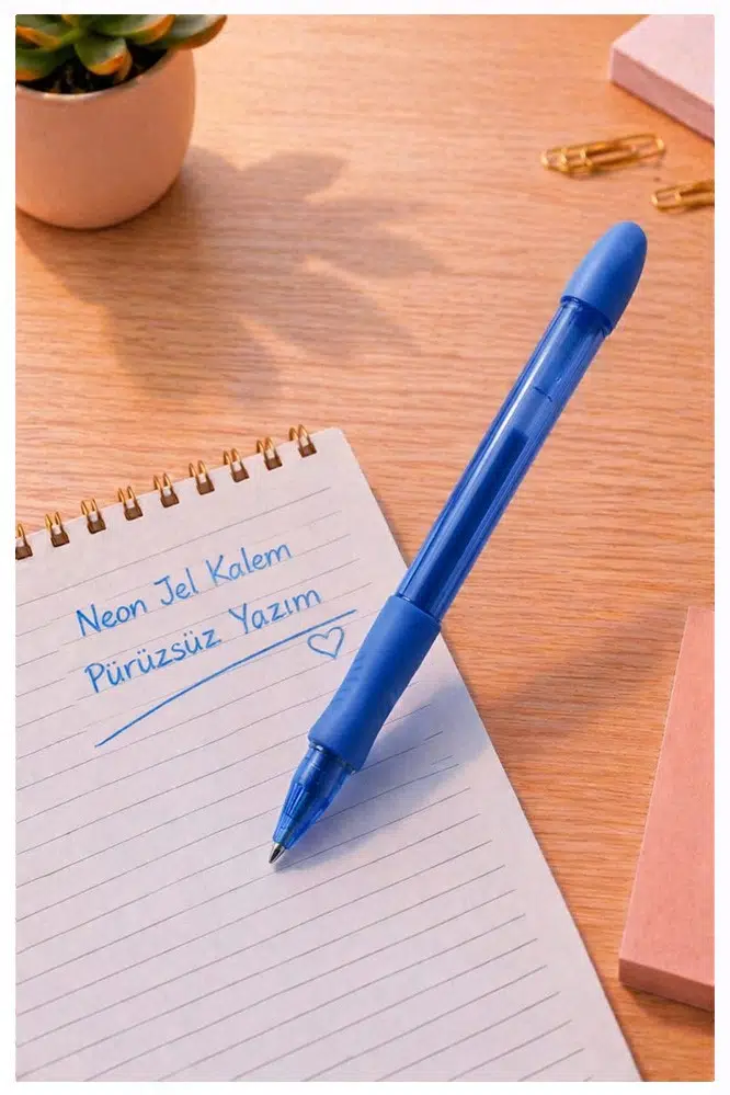 Neon Jel Kalem 1.0mm 1 Adet Pensan Neon Gel Tükenmez Kalem Neon Pilot Kalem Canlı Neon Renk Akıcı Yazım Okul Ofis - Mavi