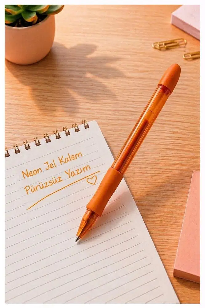 Neon Jel Kalem 1.0mm 1 Adet Pensan Neon Gel Tükenmez Kalem Neon Pilot Kalem Canlı Neon Renk Akıcı Yazım Okul Ofis - Turuncu