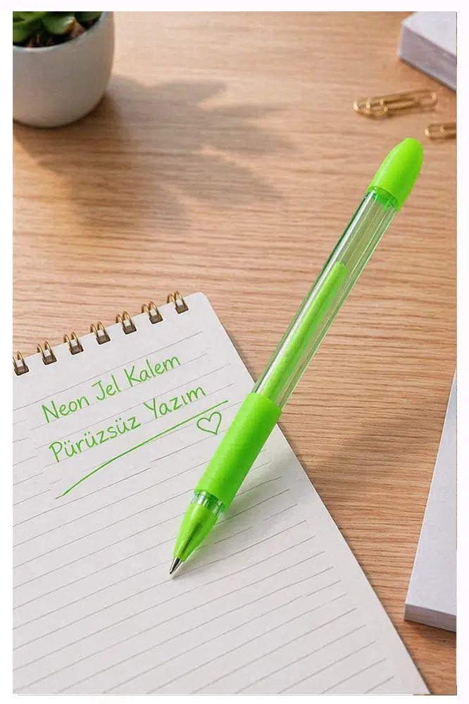 Neon Jel Kalem 1.0mm 1 Adet Pensan Neon Gel Tükenmez Kalem Neon Pilot Kalem Canlı Neon Renk Akıcı Yazım Okul Ofis - Yeşil