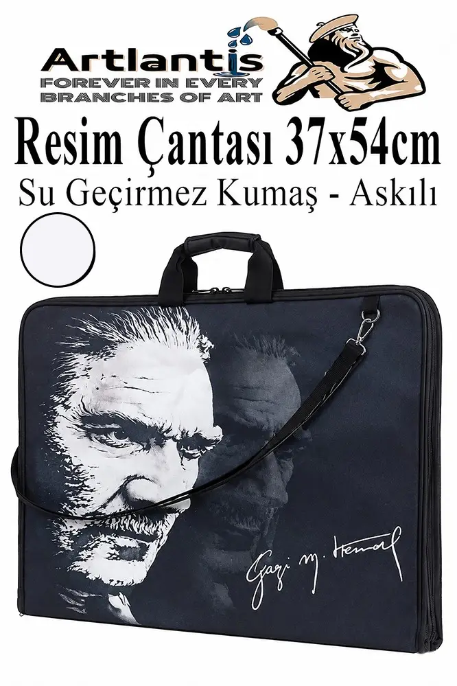 Resim Çantası Desenli Kumaş 37x54 cm 1 Adet Kız ve Erkek Teknik Resim Dosya Proje Çantası 35x50 cm Askılı Fermuarlı