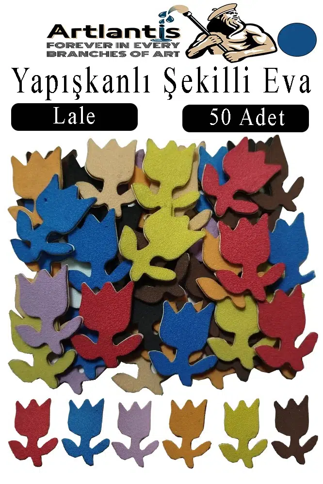 Şekilli Eva Yapışkanlı 50 li 1 Paket Kendinden Yapışkanlı Eva Sticker Okul Öncesi Kreş Ana Sınıfı Etkinlik Proje - Lacivert