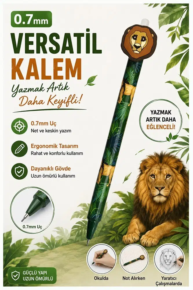 Uçlu Kalem 0.7 mm 1 Adet Fixpoint 4734 0.7mm Uçlu Versatil Mekanik Uçlu Kurşun Kalem Hayvan Figürlü - Kahverengi