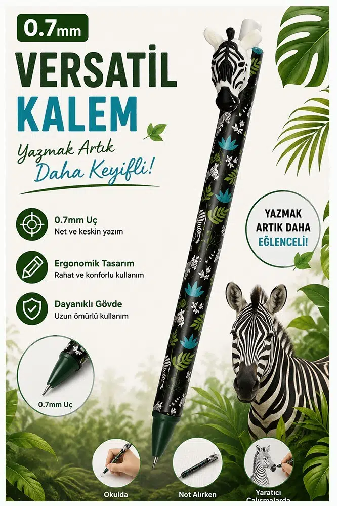 Uçlu Kalem 0.7 mm 1 Adet Fixpoint 4734 0.7mm Uçlu Versatil Mekanik Uçlu Kurşun Kalem Hayvan Figürlü - Siyah